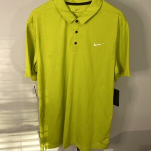 NWT Nike dri-fit polo. size Large. Green/yellow